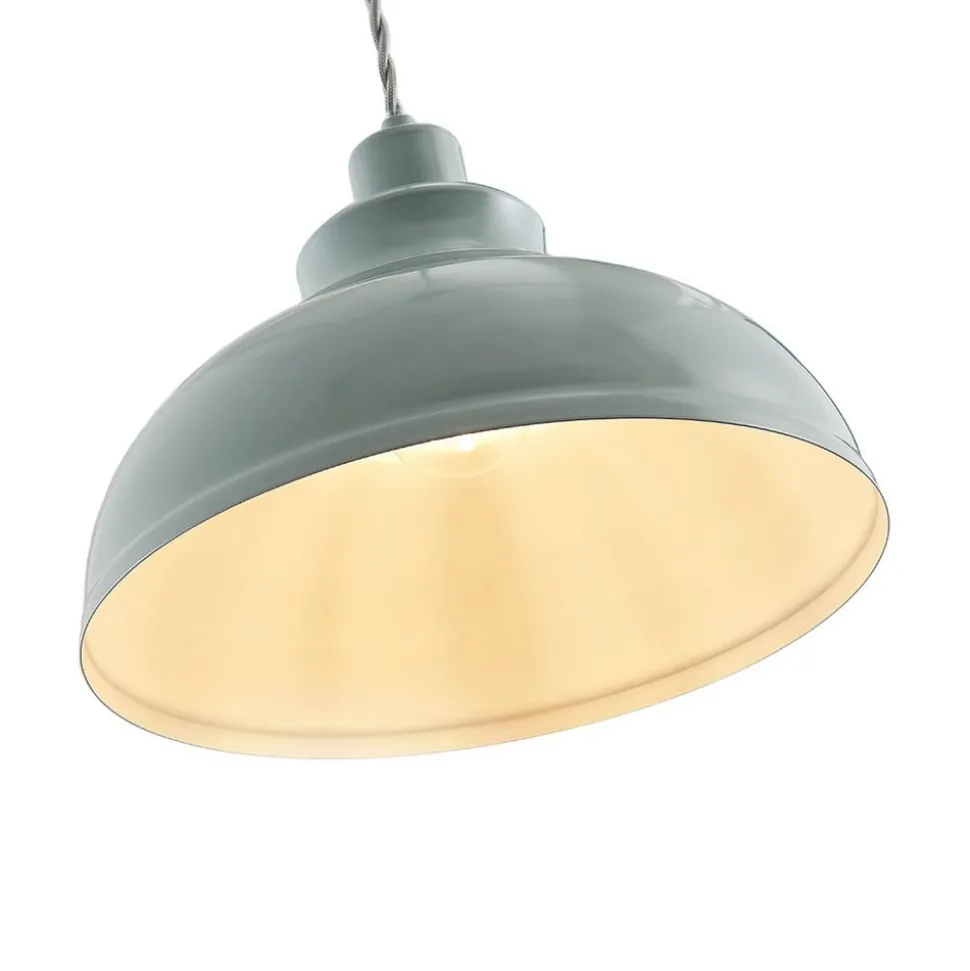 Vintage hanglamp Albertine, metaal, lichtblauw