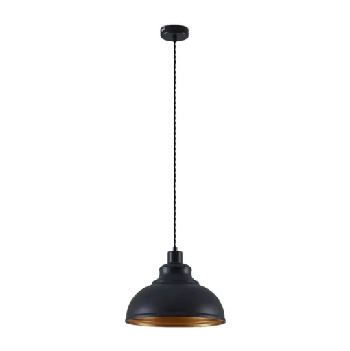 Vintage hanglamp Albertine, metaal, zwart
