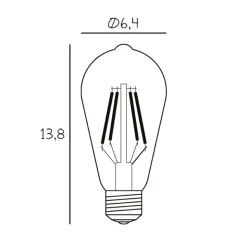 Vintage LED lamp, E27, 3,5 W, 2.200 K, helder, dimbaar