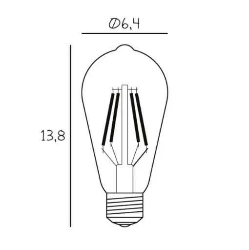 Vintage LED lamp, E27, 3,5 W, 2.200 K, helder, dimbaar