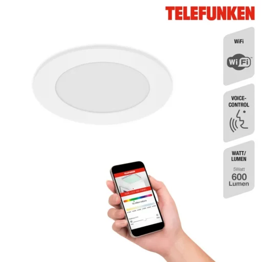 Virgo inbouwlamp LED, RGBW, wit, Ø 12 cm