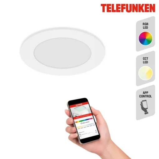 Virgo inbouwlamp LED, RGBW, wit, Ø 12 cm