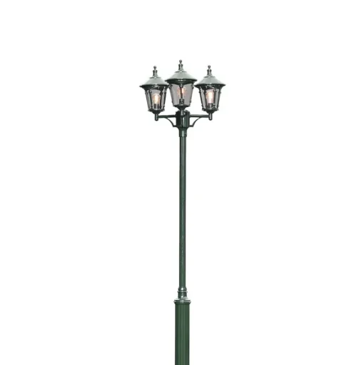 Virgo lantaarnpaal, 3-lamps, donkergroen