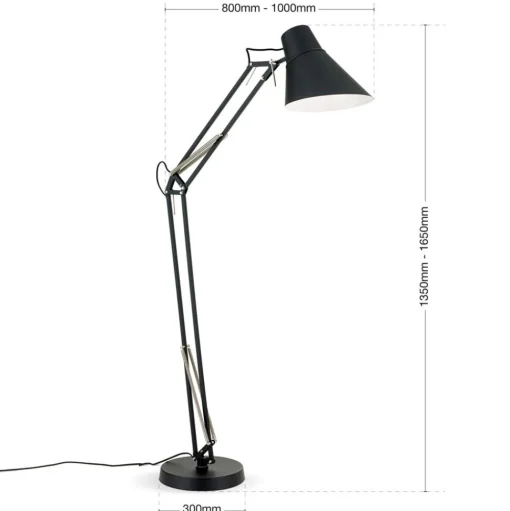 Vloerlamp Bachelor met verstelbare scharnier