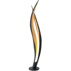 Vloerlamp Barbone, bruin-zwart, goud