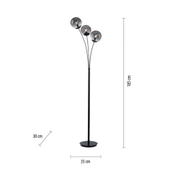 Vloerlamp Big Widow met drie glazen kappen