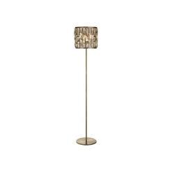 Vloerlamp Bijou, messing, kristalglas