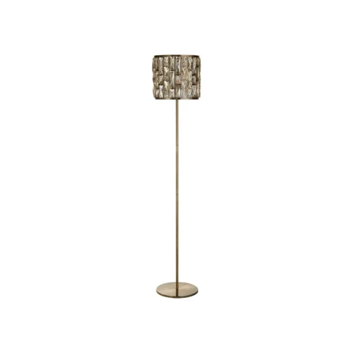 Vloerlamp Bijou, messing, kristalglas