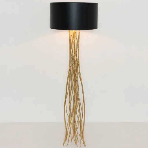 Vloerlamp Capri in zwart-goud