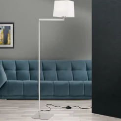 Vloerlamp Carlton, mat nikkel