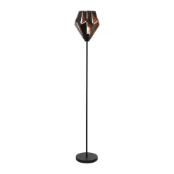 Vloerlamp Carlton van staal, zwart/koper