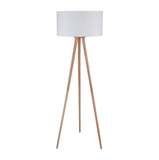 Vloerlamp Charlia, wit, hout, hoogte 150cm