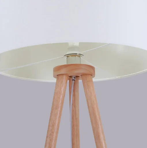Vloerlamp Charlia, wit, hout, hoogte 150cm