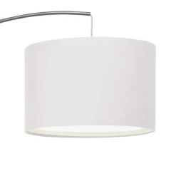 Vloerlamp Clarie, wit, ijzerkleurig, 180 cm, stof/metaal