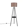 Vloerlamp Colette driebeenvoet, zwart/taupe