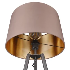 Vloerlamp Colette driebeenvoet, zwart/taupe