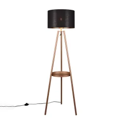 Vloerlamp Colette driebeenvoet, coffee/zwart