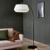 Vloerlamp Dicte, hangebonden kap, wit