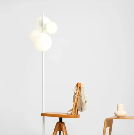 Vloerlamp Dione, 4-lamps, wit