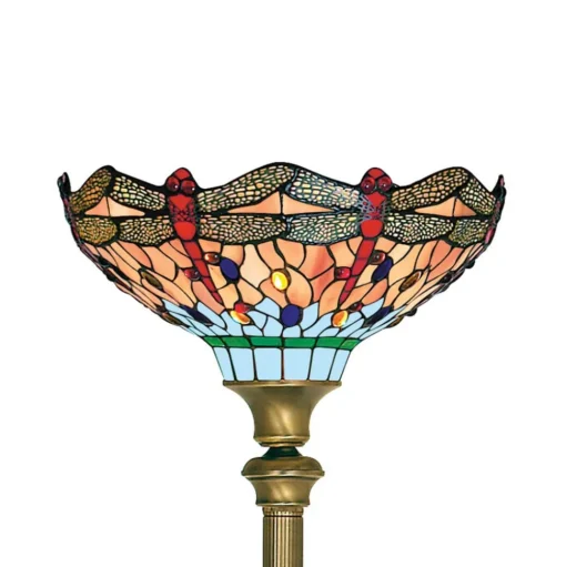 Vloerlamp Dragonfly in Tiffany-stijl