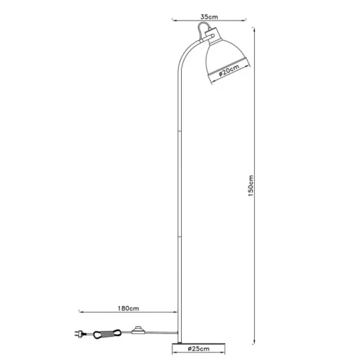 Vloerlamp Erena, draaibare kop, rood