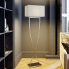 Vloerlamp Evaine, chroom/wit, metaal, 157 cm, E27
