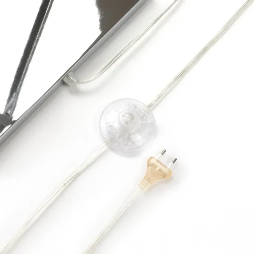 Vloerlamp Evaine, chroom/wit, metaal, 157 cm, E27