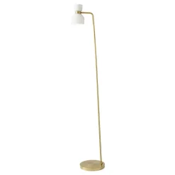 Vloerlamp Fifty, geborsteld messing