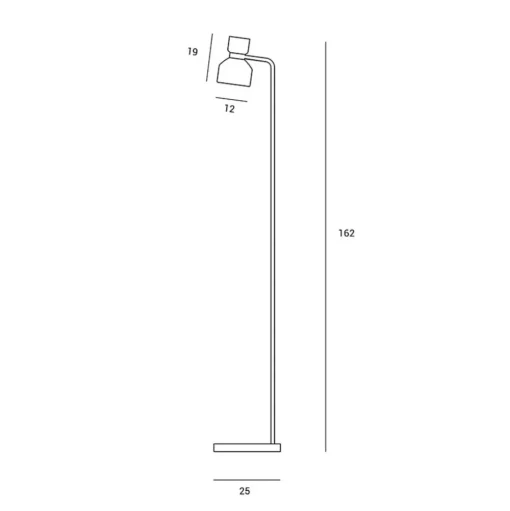 Vloerlamp Fifty, geborsteld messing