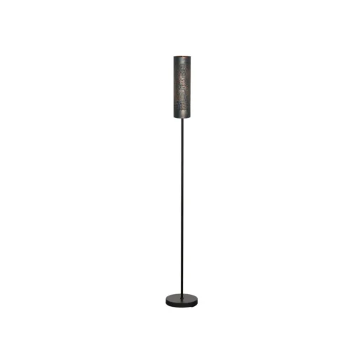 Vloerlamp Forato, hoogte 174 cm, bruin, metaal