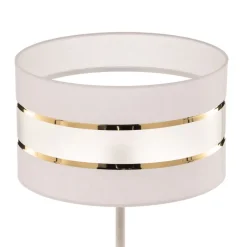 Vloerlamp Helen met textiel kap wit-goud