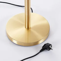Vloerlamp Ignacia, messingkleurig, glas, 180 cm, E27