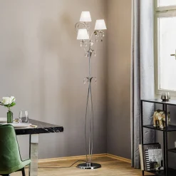 Vloerlamp Jacqueline, 3-lamps, wit