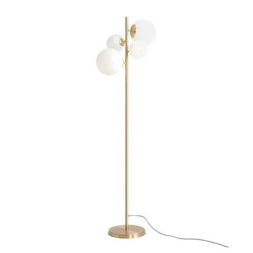 Vloerlamp Joel, messing/wit, 4-lamps