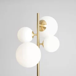 Vloerlamp Joel, messing/wit, 4-lamps