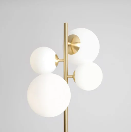 Vloerlamp Joel, messing/wit, 4-lamps