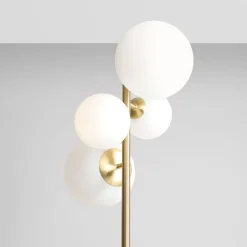 Vloerlamp Joel, messing/wit, 4-lamps