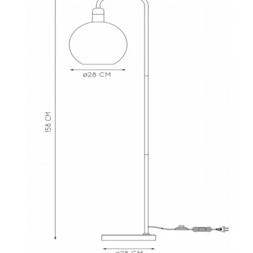 Vloerlamp Julius met marmeren voet, zwart/goud