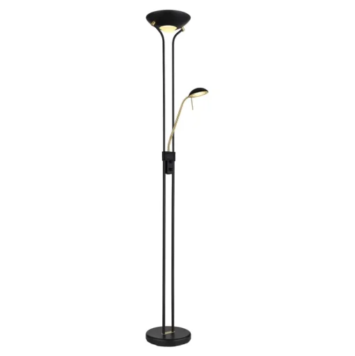 Vloerlamp Leonas messing/zwart