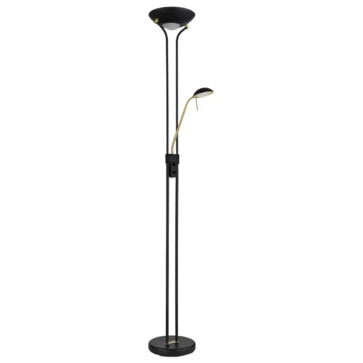 Vloerlamp Leonas messing/zwart