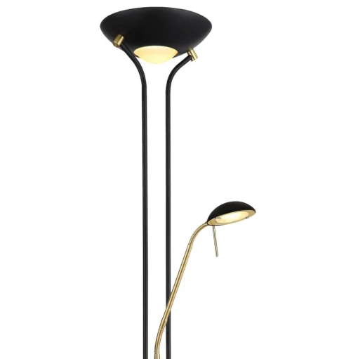 Vloerlamp Leonas messing/zwart