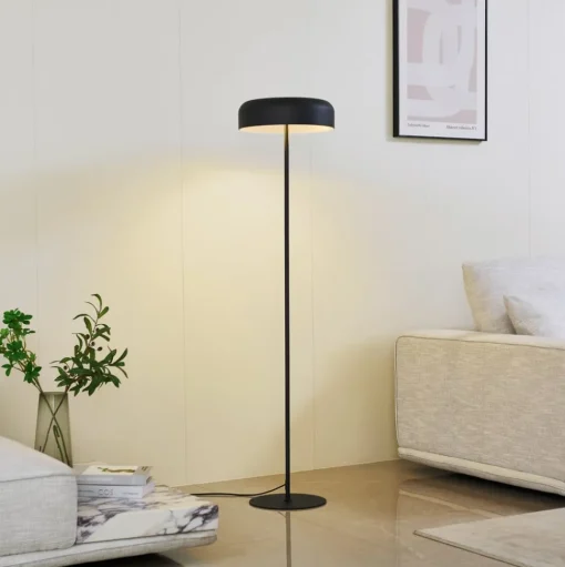 Vloerlamp Lindby Edion, zwart, metaal