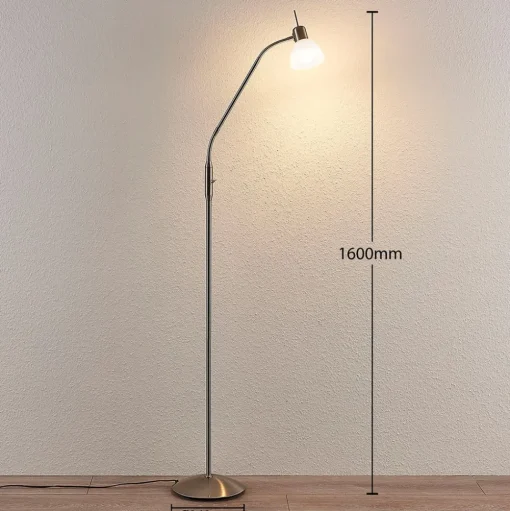 Vloerlamp Lindby Gwendolin, 160 cm, glas, E14, verstelbaar