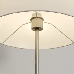 Vloerlamp Lindby Nantwin, 175 cm, wit, nikkel, textiel