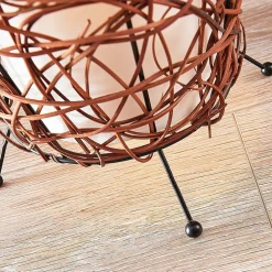 Vloerlamp Lindby Nias, hoogte 111 cm, rotan, textiel