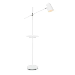 Vloerlamp Linear met USB-laadstation, wit