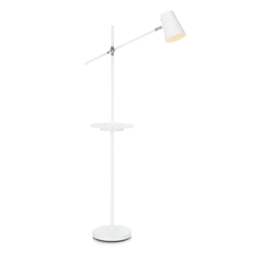 Vloerlamp Linear met USB-laadstation, wit