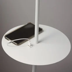 Vloerlamp Linear met USB-laadstation, wit