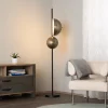 Vloerlamp LM-9113-2BSY, zwart, metaal, 180 cm hoog, E14