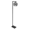 Vloerlamp Lotus, zwart, metaal, glas, E27